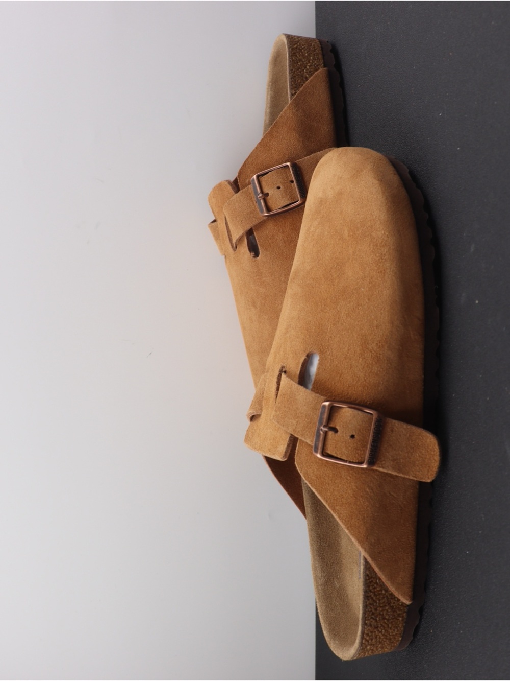Birkenstock Women's Suede Double-Buckle Sandal - Cognac Brown